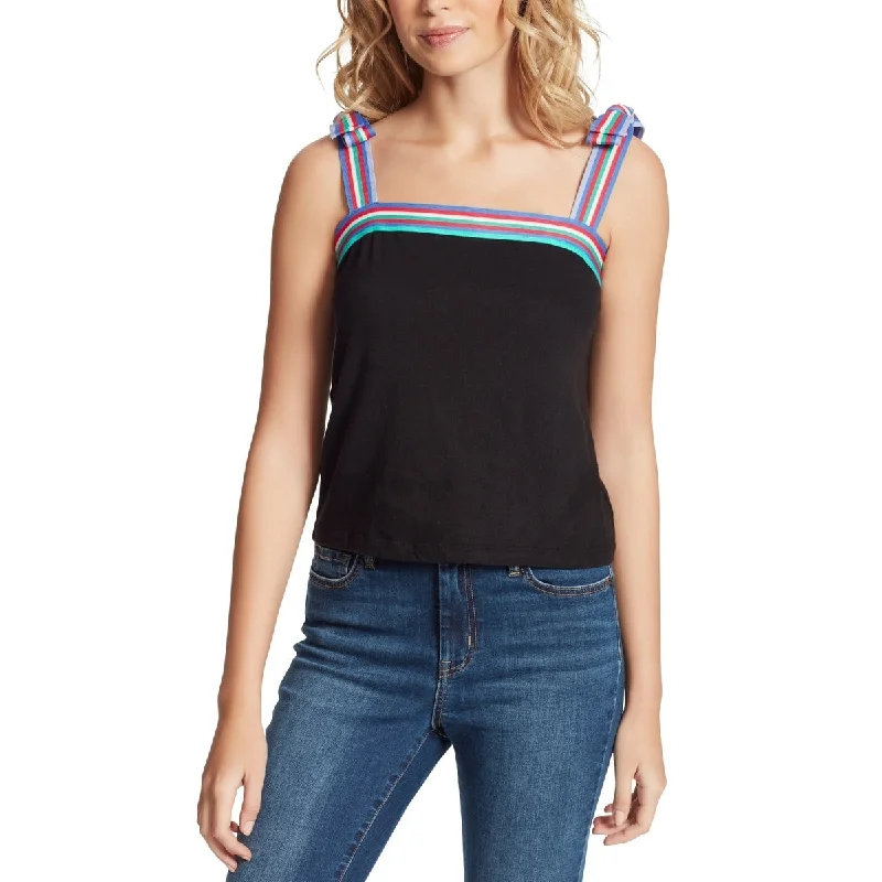 CamisoleInfinityJessica Simpson Women's Sloane Striped Square Neck Tank Top Black Size X-Large