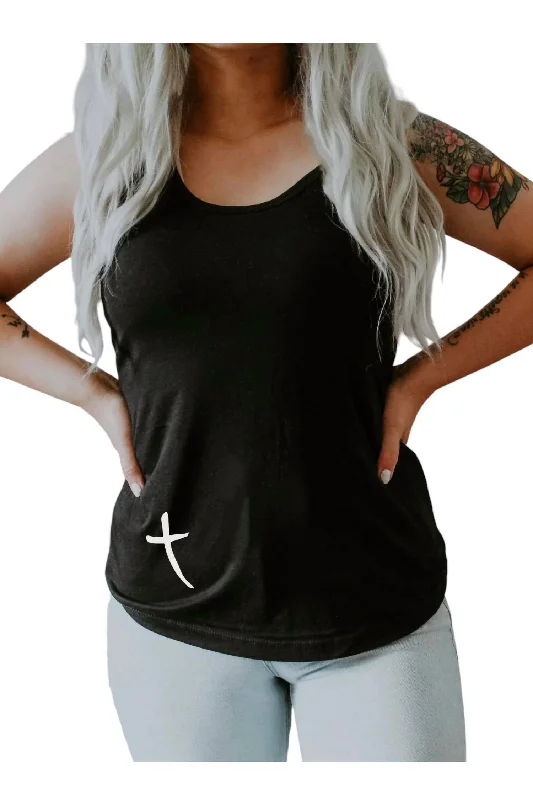 CamisoleQuasarJesus Has My Back Tank Top In Black