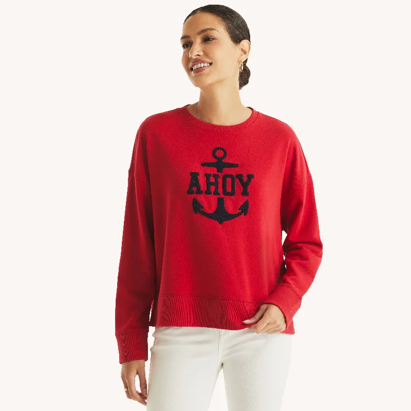 CrewneckdeviceNautica Womens Graphic Crewneck Sweatshirt