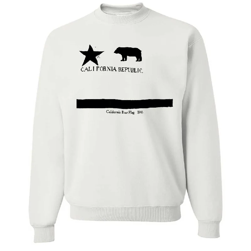 CrewneckfutureOld California Bear Flag 1846 Black Print Crewneck Sweatshirt