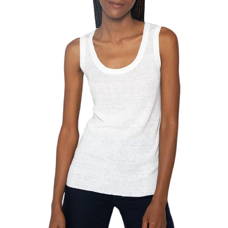 CamisoleCrestRib Tank Top In White