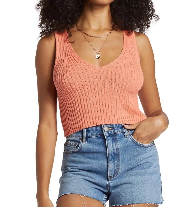 CamisoleCosmoRyann Sweater Tank Top In Peach Paradise