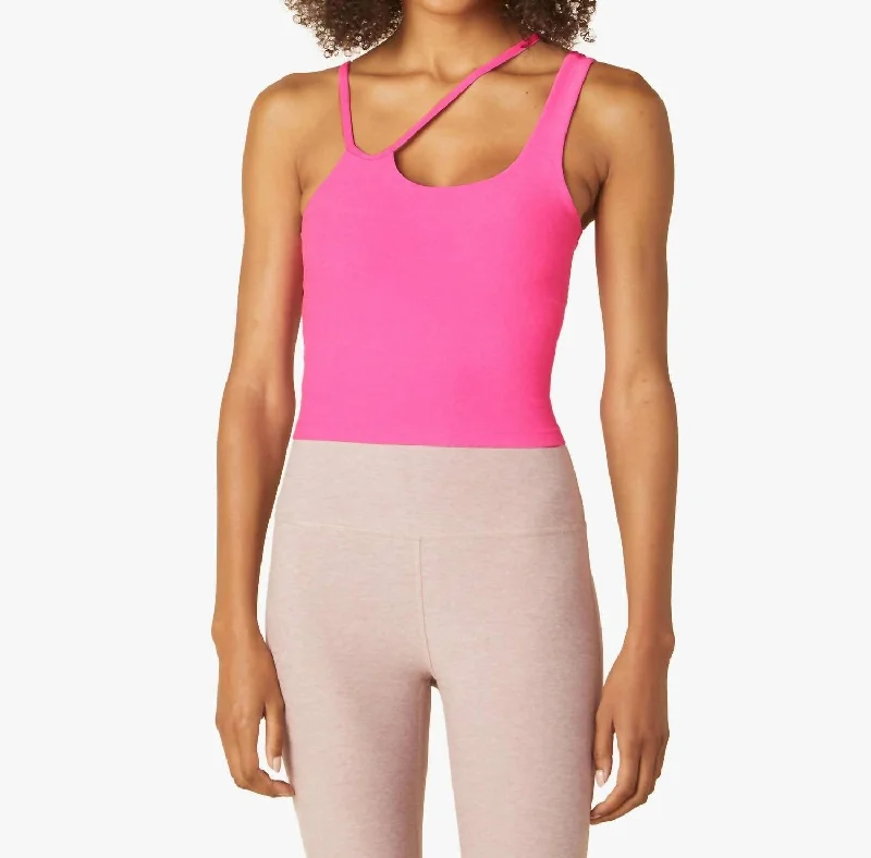 CamisoleQuartzSpacedye Shapeshift Cropped Tank In Pink Hype Heather