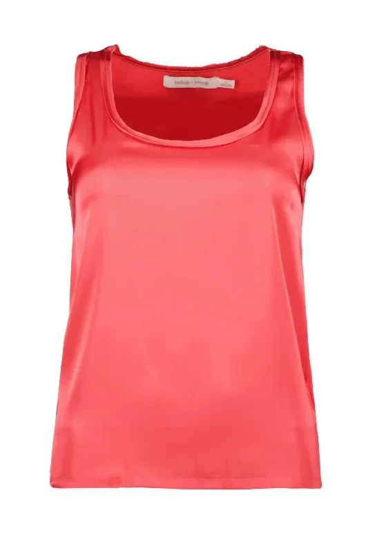 CamisoleHydraTyler Knit Back Tank Top In Poppy