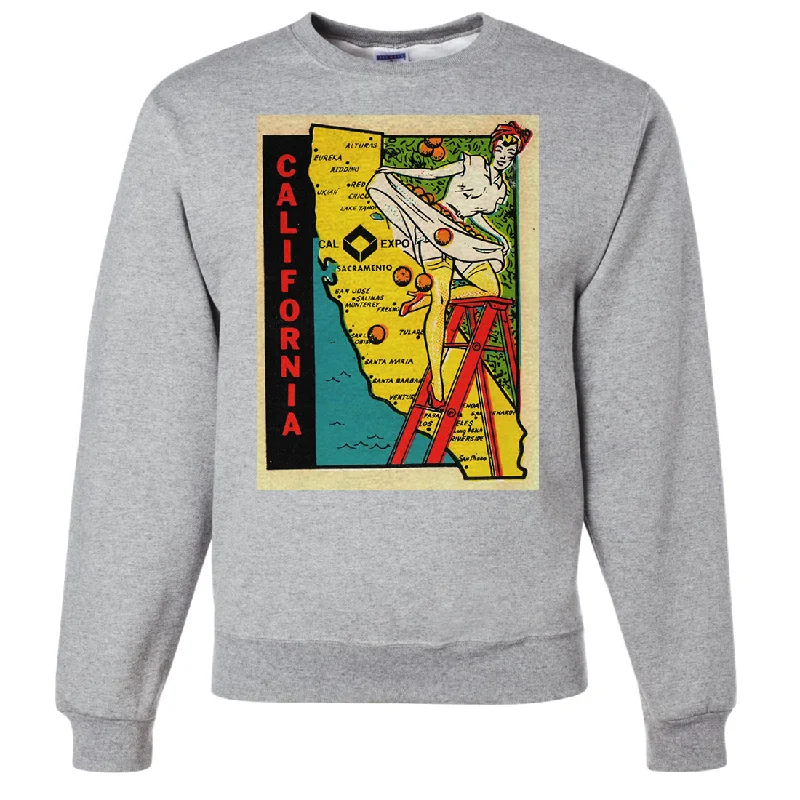 CrewneckcasualVintage Sticker California Cal Expo Crewneck Sweatshirt