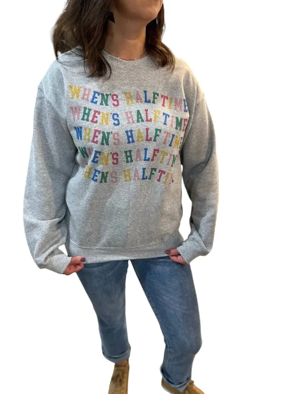 CrewneckvirtualWhen's Halftime Crewneck Sweatshirt In Grey