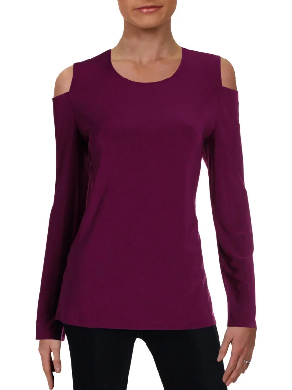 CrewnecknetworkWomens Cold Shoulder Crewneck Blouse