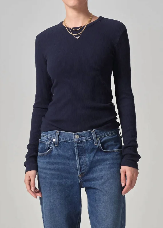 CrewneckwearBina Crewneck Top In Navy