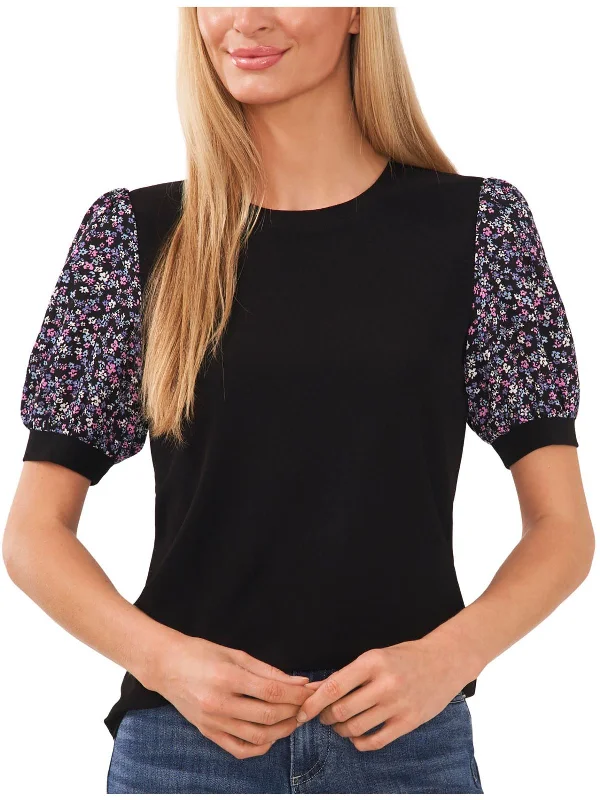 CrewnecksweaterWomens Floral Crewneck Blouse