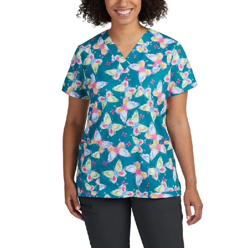 VNeckTopGriffin618 - 3 Pocket V-Neck Printed Top