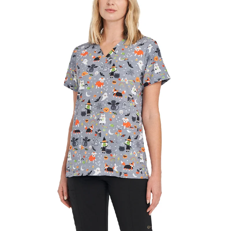 VNeckTopNinja618 Spooky Animal Fun Printed V-Neck Top