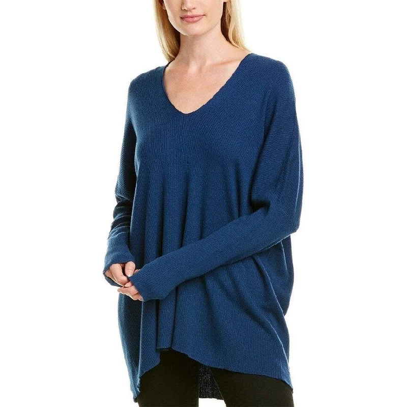 VNeckTopCurrentAnne Klein Women's Rib V-Neck Sweater Blue Size 34X16