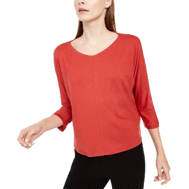 VNeckTopPhoenixEileen Fisher Women's V-Neck 3/4-Sleeve Top Red Size Petite Large - Petite Large