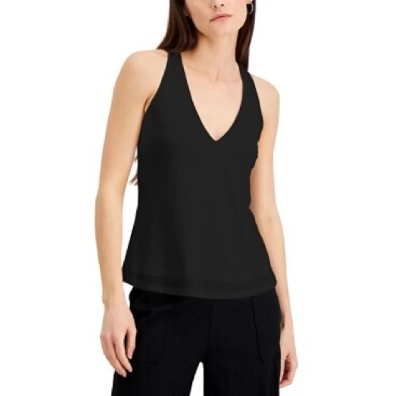 VNeckTopChimeraINC International Concepts Women's V-Neck Halter Top Black Size XL - X-Large