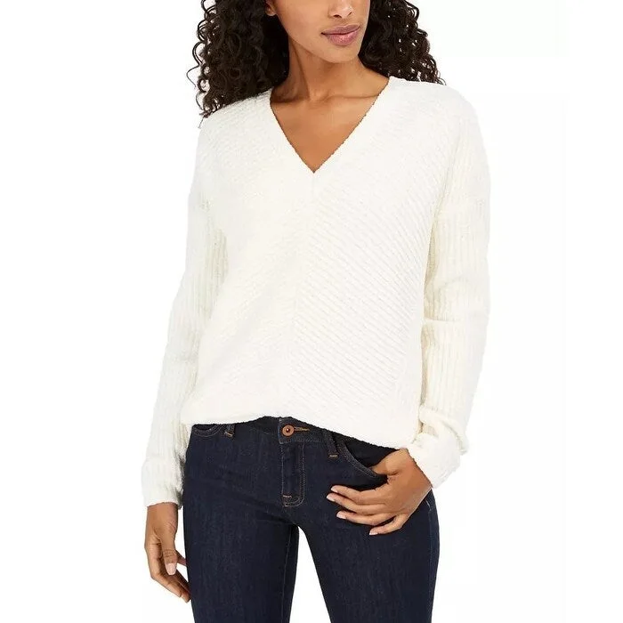 VNeckTopSpartanLucky Brand Women's Chenille V-Neck Sweater White Size X-Large