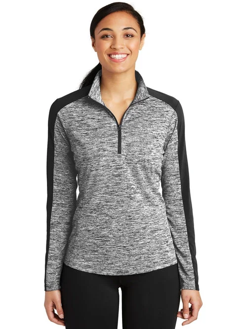 Fitted ShirtsSport-Tek Ladies PosiCharge Heather Colorblock 1/4-Zip