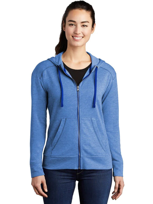 Striped ShirtsSport-Tek Ladies PosiCharge Tri-Blend Wicking Fleece Full-Zip Hooded Jacket