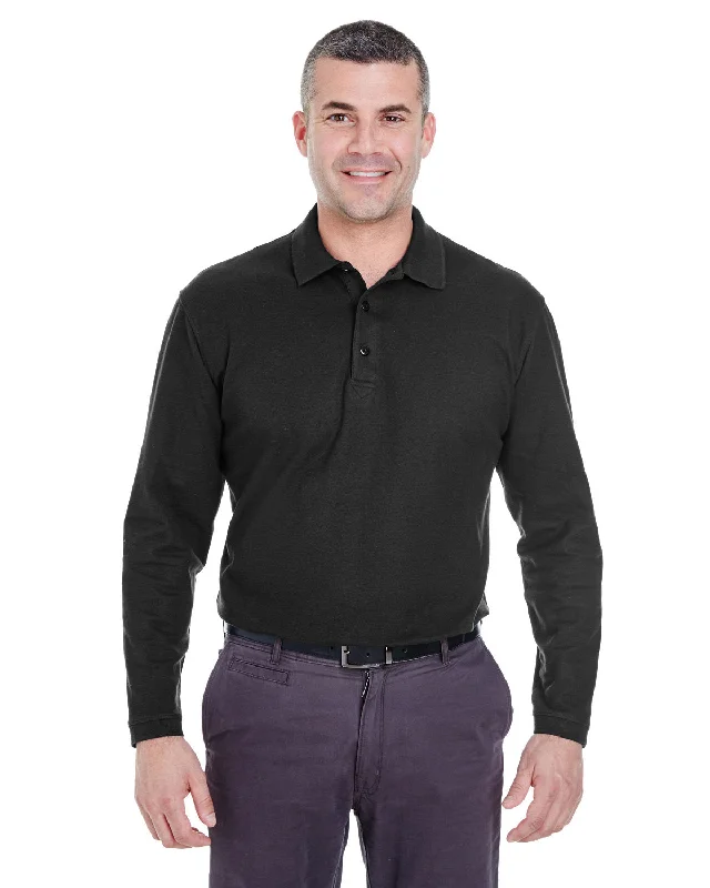 Rayon ShirtsUltraClub 8542 Adult Long-Sleeve Whisper Piqu Polo