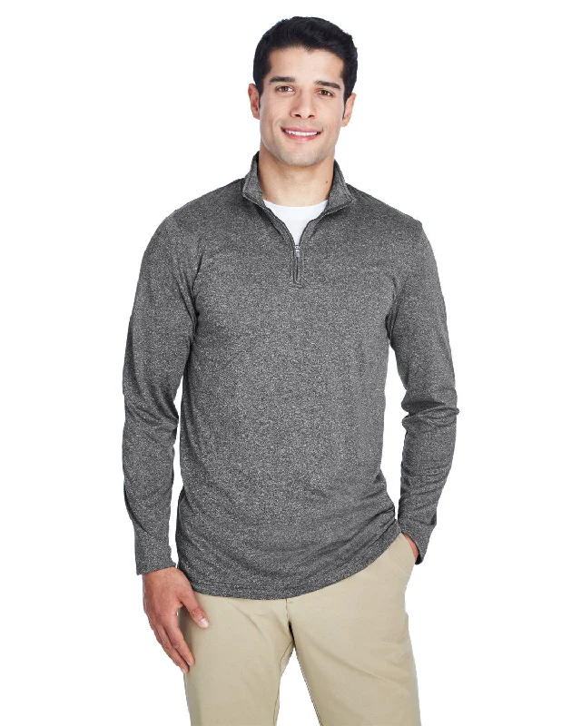 Fringed ShirtsUltraClub 8618 Men's Cool & Dry Heathered Performance Quarter-Zip