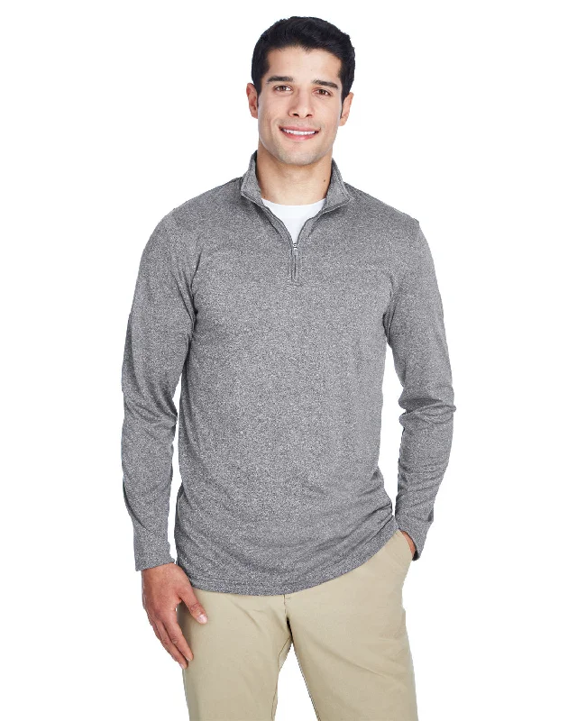 Dress ShirtsUltraClub 8618 Men's Cool & Dry Heathered Performance Quarter-Zip