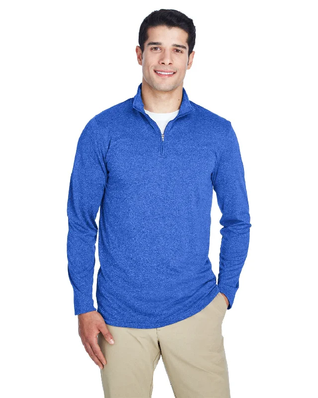 Urban ShirtsUltraClub 8618 Men's Cool & Dry Heathered Performance Quarter-Zip