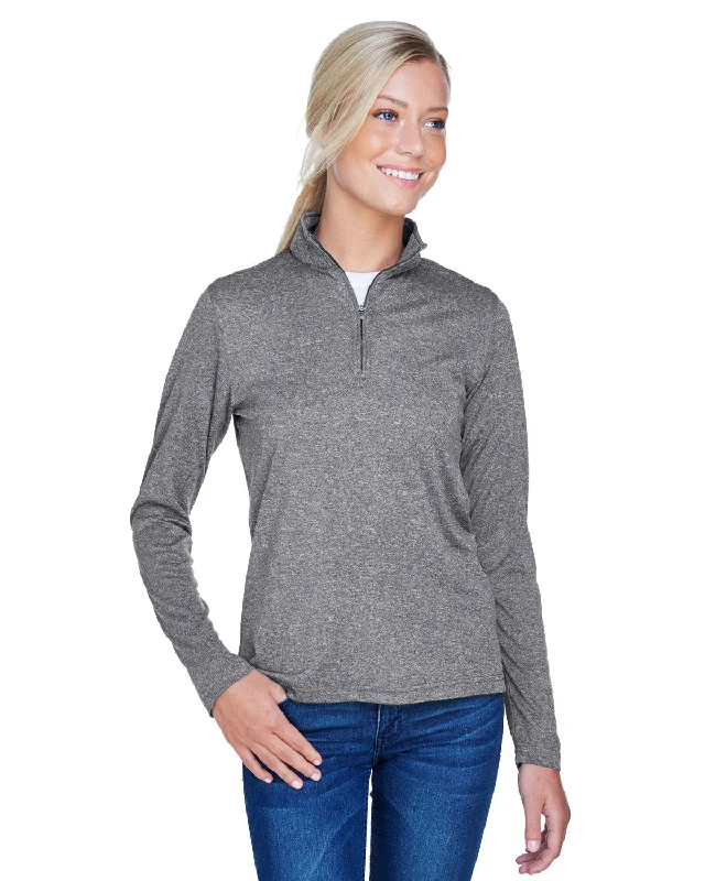 Athletic ShirtsUltraClub 8618W Ladies' Cool & Dry Heathered Performance Quarter-Zip