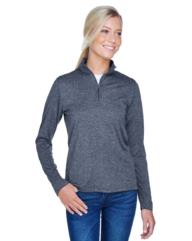 Oversized ShirtsUltraClub 8618W Ladies' Cool & Dry Heathered Performance Quarter-Zip