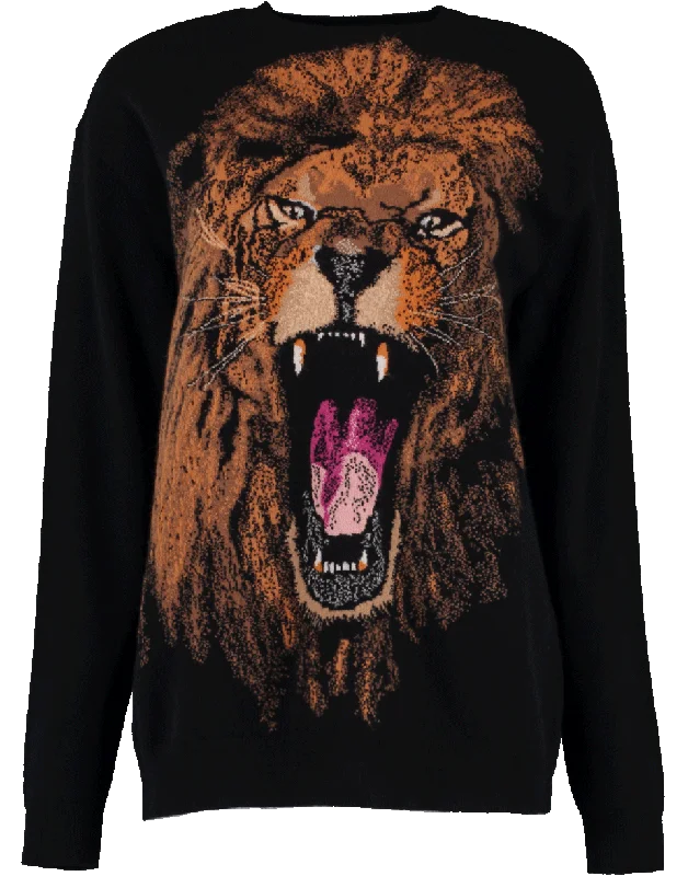 PulloverglitterIntarsia Lion Pullover