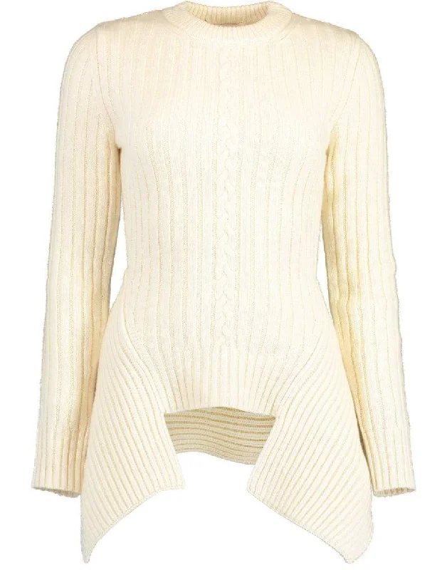 PullovermodernIvory Engineered Sculpted Knit Pullover