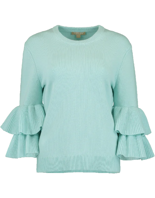 PullovershapeRuffle Sleeve Pullover