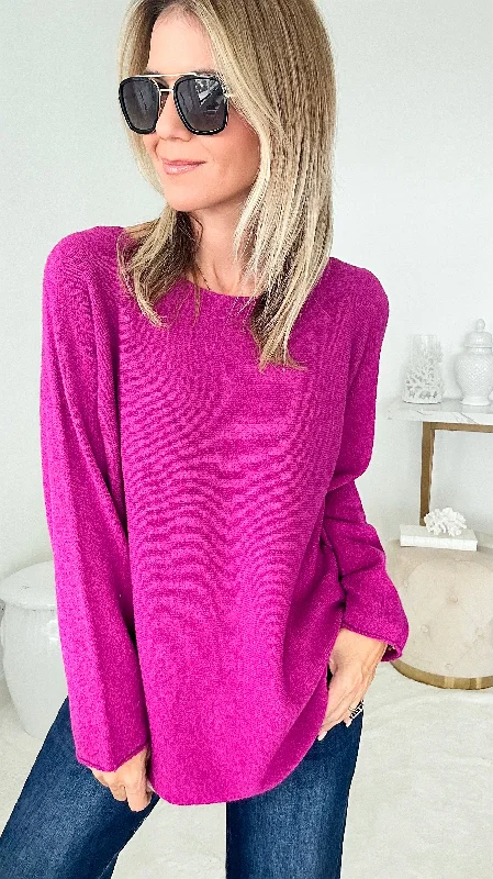 PulloverglamSoho Italian Boatneck Pullover - Magenta