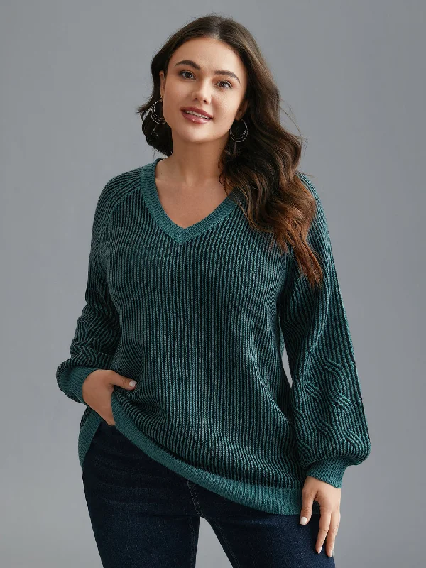 PulloverwideCable Knit V-Neck Raglan Sleeve Pullover