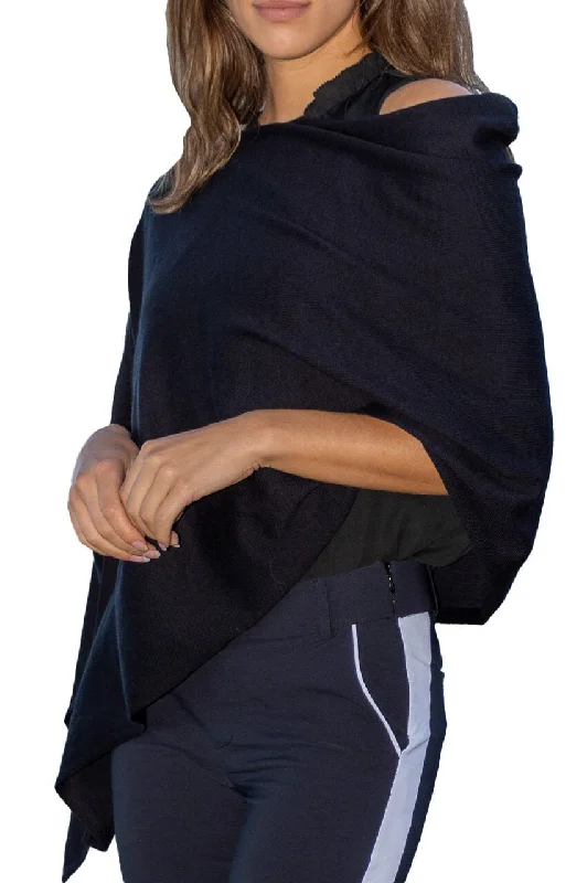 PulloverpeakBlack Cotton Cashmere Poncho