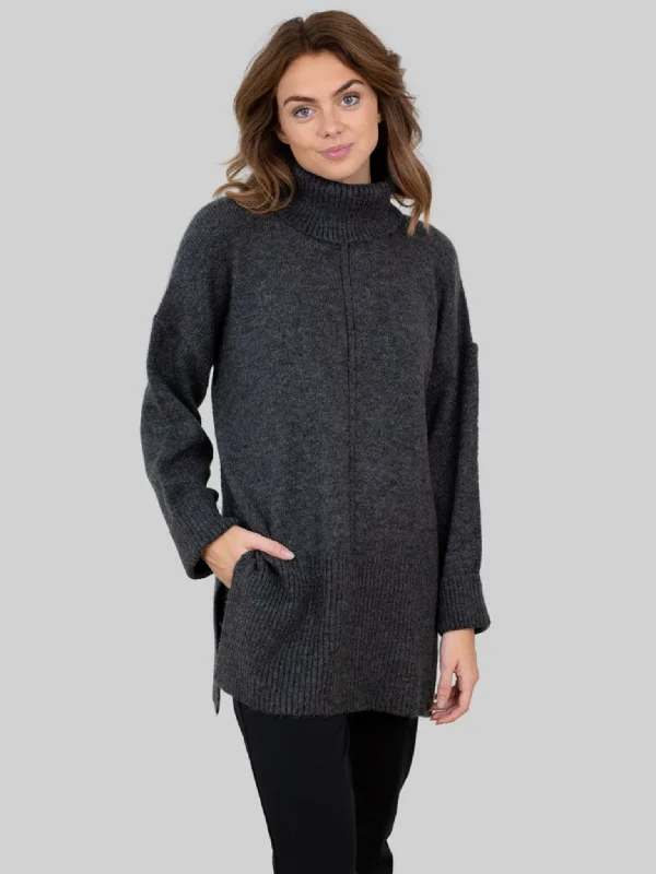 PulloveressentialTatiana Roll Neck Pullover - Dark Gray