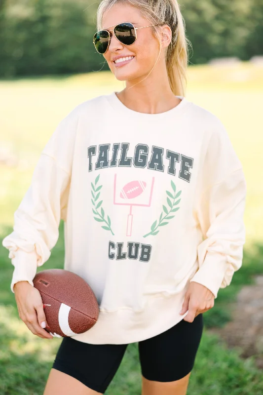 PullovercomfyThe Tailgate Club Cream Pullover