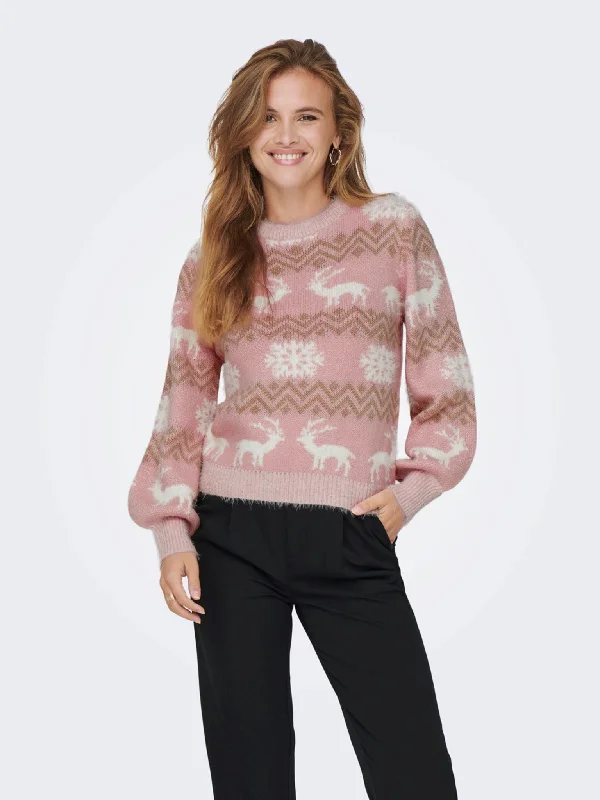 PulloversweaterXmas Fairisle Pullover Strik - Rose Smoke