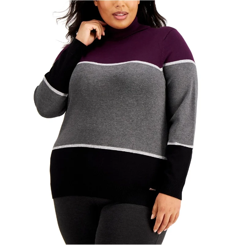 PullovercollarCalvin Klein Womens Colorblocked Pullover Sweater